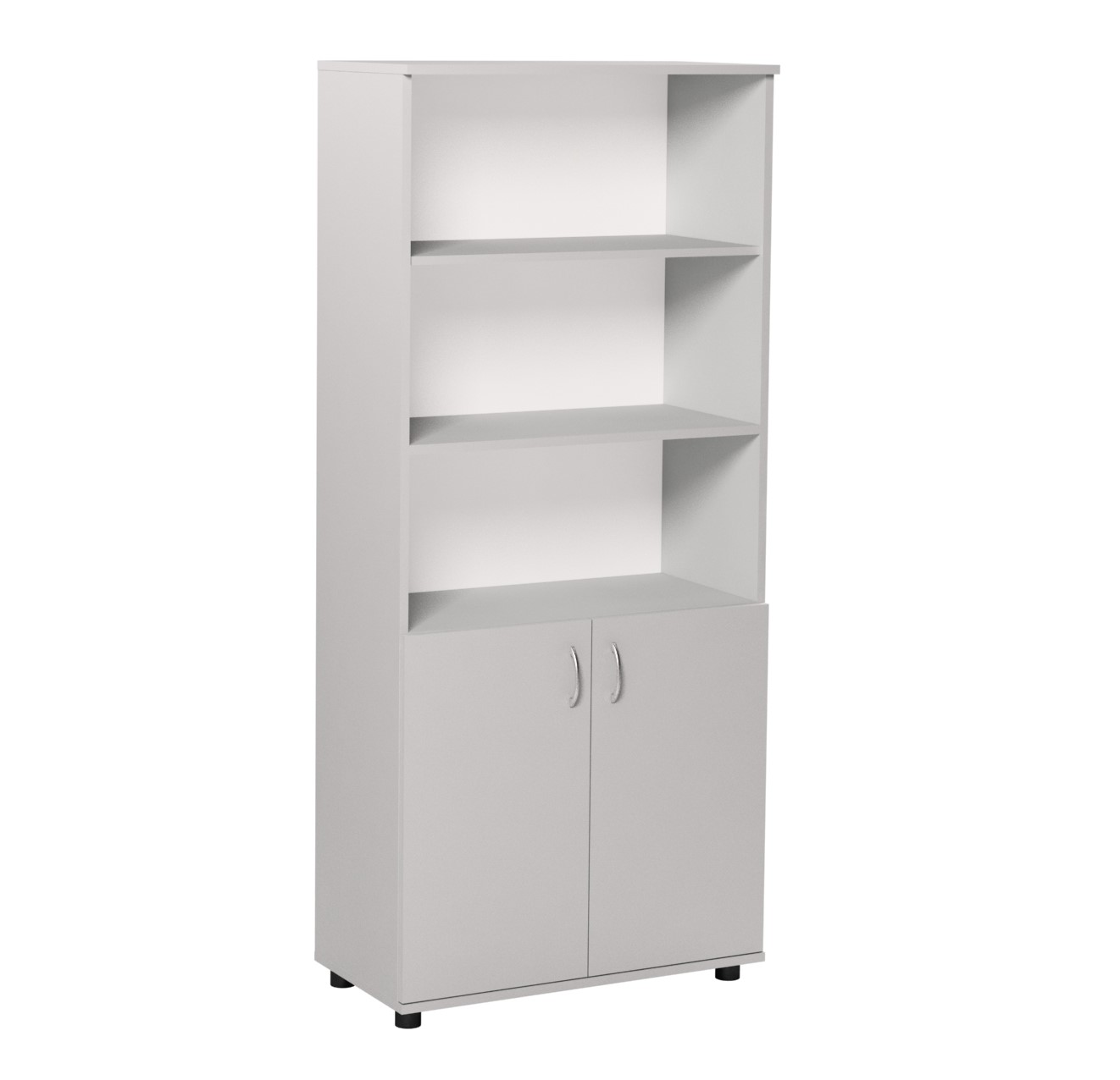 Напівзакрита 2-дверна шафа, з полицями, матеріал корпусу - ЛДСП, для зберігання книжок та речей, АЛМАНТ, 802х403х1816 мм.